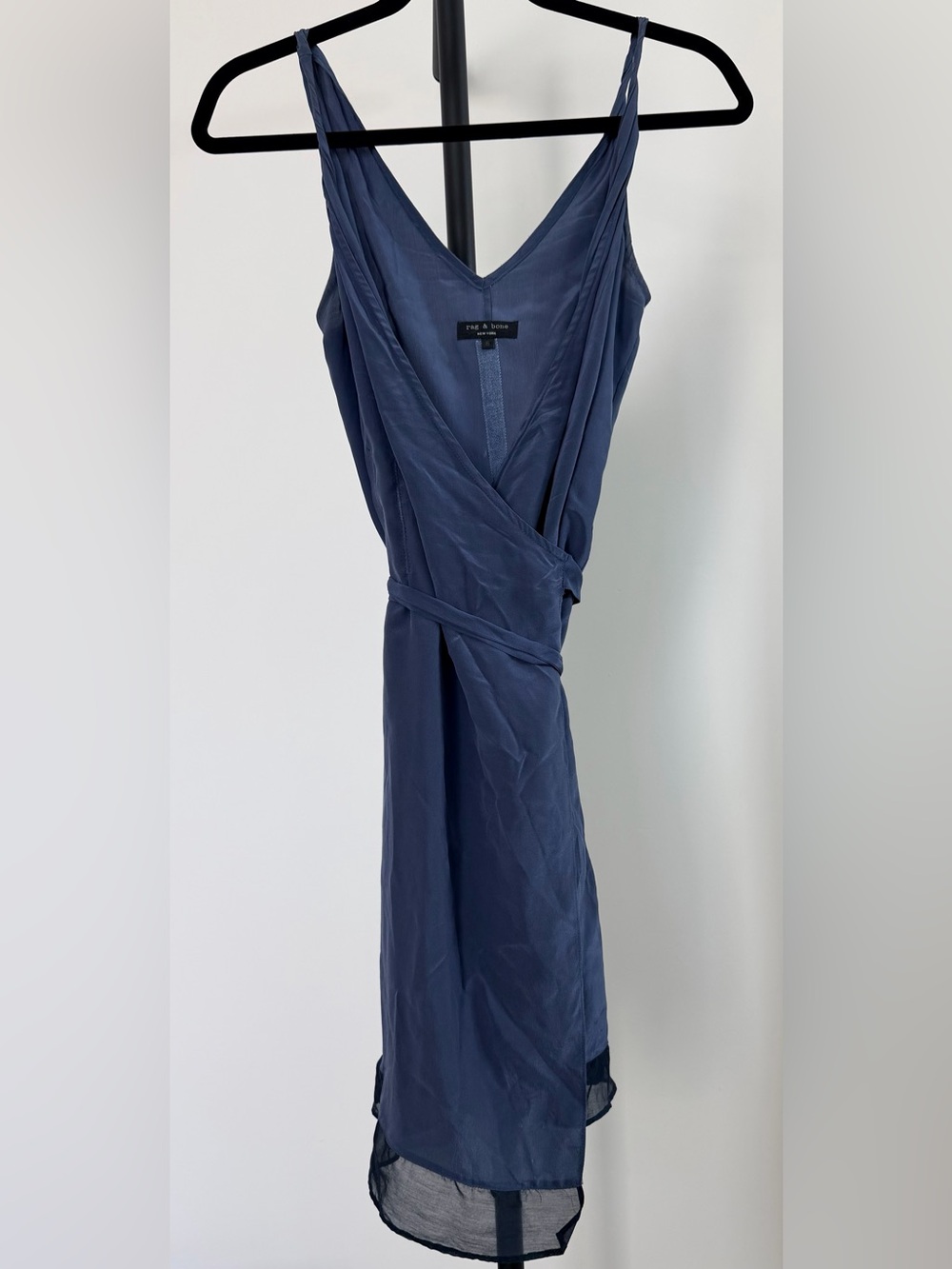 rag & bone Indigo 100% Silk Wrap Dress